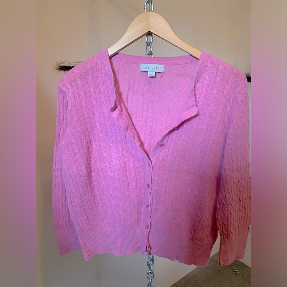 Morena 3/4 length sleeve cropped cardigan
